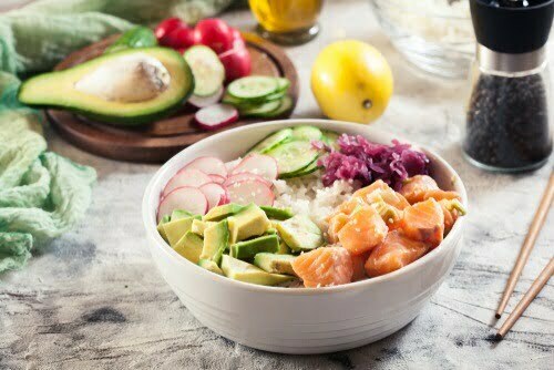 Spicy Salmon Poke Bowls